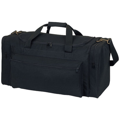 A black duffel bag.